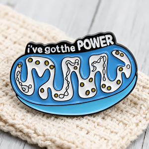 I've Got the POWER Pin de Esmalte Azul y Blanco de Aleación de Zinc, Diseño Moderno y Creativo de Modelo Celular Genético para Pequeños Grupos - Product Image 1