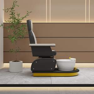 Fauteuil de manucure et pédicure de luxe moderne de haute qualité, blanc et noir, avec massage électrique et fonctions spa sans eau - Product Image 2