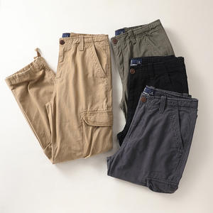 Salopette rétro 100% coton pour homme Pantalon décontracté camouflage multi-poches mi-droit grande taille Style formel léger - Product Image 6