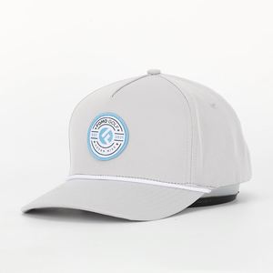 OEM personalizado de alta calidad de 5 paneles de color sólido tejido parche Logo cuerda gorra de béisbol, ala curvada Snap Back papá sombrero - Product Image 4