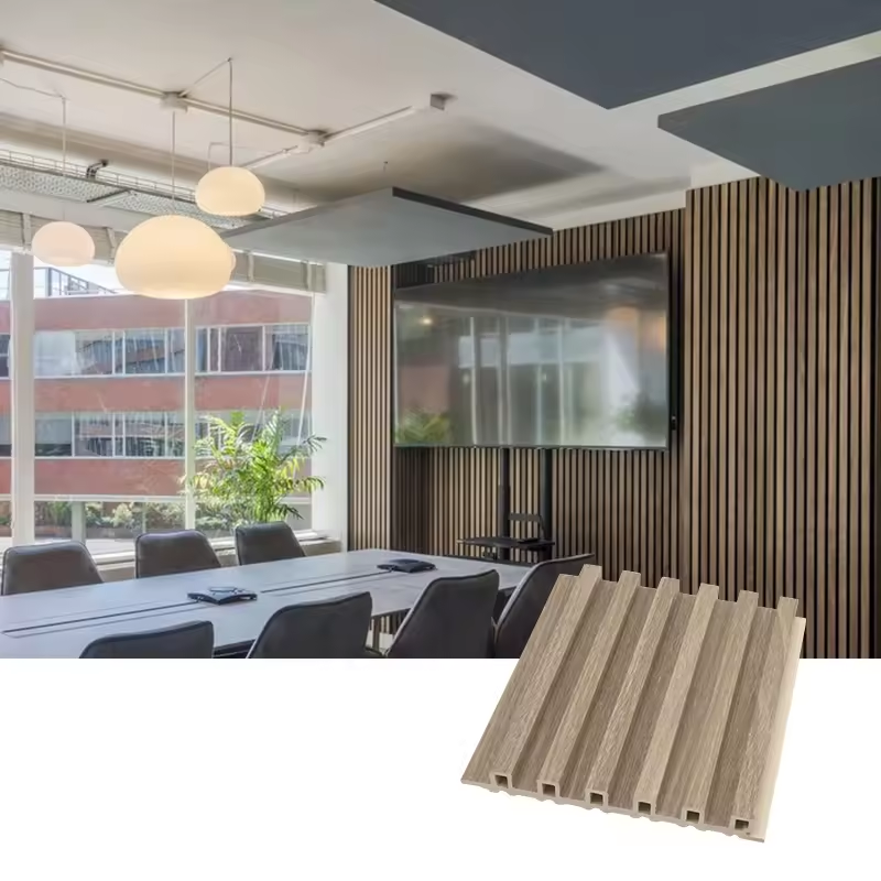 VANJOIN - Grille Fluted WPC Wall Panel Indoor Outdoor Clading WPC Slat ...