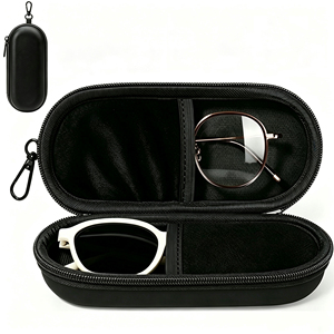 Estuche de viaje para gafas de EVA con carcasa rígida, forro suave, caja de almacenamiento con cremallera, portátil, con llavero, logotipo personalizado para gafas de miopía. - Product Image 6