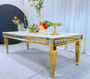 Modern Wedding Stainless Steel Golden Luxury Event Rentals <strong>Dining</strong> <strong>Butterfly</strong> <strong>Table</strong> - Product Image 3