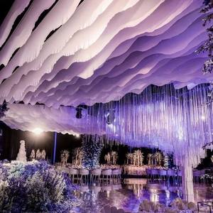 في الهواء الطلق حزب يحركها الرياح قماش الشاش الستار قوس قزح الزفاف المناظر الخلابة بقعة النسيج الدانتيل الديكور - Product Image 3