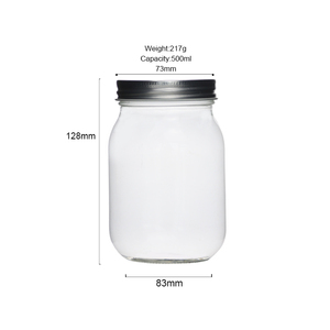 Tùy Chỉnh OEM 500Ml Chất Lượng Cao Rõ Ràng Glass Thực Phẩm Hiện Đại Lưu Trữ <span class=keywords><strong>Mason</strong></span> Jar Cho Thực Phẩm - Product Image 3