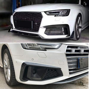 Se adapta a <span class=keywords><strong>AUDI</strong></span> <span class=keywords><strong>A4</strong></span> B9 Sline 17-19 parachoques delantero divisores Canard aletas Trim de fibra de carbono - Product Image 2