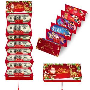 Santa Claus US Dollar 10 <strong>Card</strong> Slot Red Envelope Christmas Surprise Party Money Box - Product Image 4