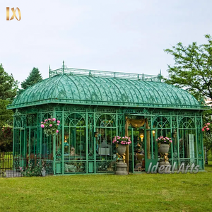 Gazebo de Hierro Forjado Victoriano Verde Hecho a Mano, Pabellón de Lujo para Patio de Villa, Bodas y Eventos - Product Image 3