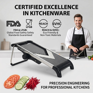 <span class=keywords><strong>Mandoline</strong></span> multifonctionnelle réglable avec réglages d'épaisseur de 1 à 5 mm pour légumes, fruits et coupes en julienne - Product Image 2