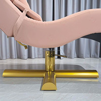 Lit de massage incurvé doré de luxe, surmatelas de spa, salon, lit incurvé en velours rose pour les cils, ensemble de meubles de salon