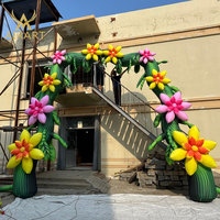 Arche de fleurs gonflable pour la publicité extérieure, combinaisons d'arches gonflables à chaîne de fleurs pour les fêtes