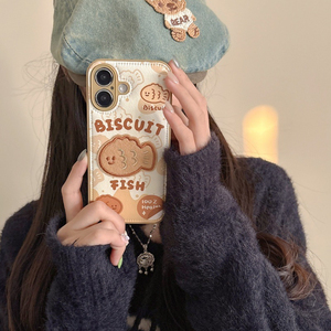 Capa de Celular de Luxo Anti-queda com Design Exclusivo e Patch Bordado de Biscoito Taiyaki para iPhone 17 Pro Max 16 15 14 13 12 11 - Product Image 2