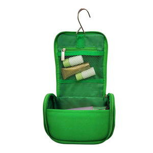 Merkaka Toiletry Bag Green Polyester Hanging Travel <b>Makeup</b> <b>Storage</b> Pouch Rectangle Shape Trip Use - Product Image 2