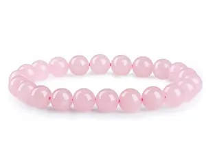 Healing Crystal Rose Quartz Bead Bracelet Natural Chakra Gemstone Bracelets Women Men Girls Birthday Gifts