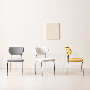 Silla de Día Moderna para Restaurante, Silla Comercial para Cafetería, Tapizada en Tela Bouclé Suave, Compacta, Cómoda, Apilable, Sin Herramientas - Product Image 5