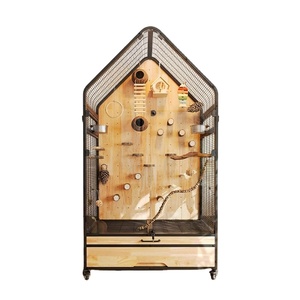 Jaula de Lujo para Loros de Madera y Acero, Villa para Pájaros, Personalizable, Ecológica, para Interiores y Exteriores, Venta al Por Mayor de Fábrica - Product Image 1