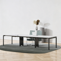 Ensemble de bureaux modulaires pour 6 personnes, poste de travail en open space, cloison de séparation, table de bureau ergonomique moderne, mobilier de bureau d'usine
