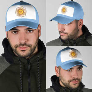 Gorra Clásica de Fútbol <span class=keywords><strong>Sol</strong></span> de Mayo de Argentina, Venta al por Mayor, Gorras de <span class=keywords><strong>Sol</strong></span> con Patrón Azul y Blanco y Bandera de Argentina - Product Image 4