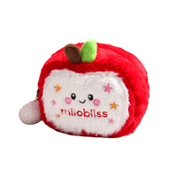 Pochette Cosmétique Créative en Forme de Pomme, Sac de Maquillage en Peluche Mignon de Dessin Animé, Pochette Esthétique en Sherpa Teddy, Sac Cadeau pour Fête d'Anniversaire pour Enfants