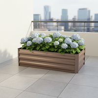 Grand pot à fleurs ovale surélevé pour extérieur en acier galvanisé + doublure pour plantes, potager, décoration minimaliste pour la maison, fournitures de jardin