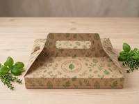 Boîte à pizza en carton ondulé personnalisée avec logo imprimé, avec poignée, écologique, pour emporter, livraison de nourriture, emballage alimentaire