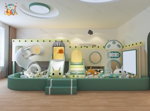 Équipement <span class=keywords><strong>de</strong></span> jeux intérieur pour enfants, aire <span class=keywords><strong>de</strong></span> jeux pour bébés avec couleurs personnalisées, maisonnette pour enfants, équipement <span class=keywords><strong>de</strong></span> divertissement doux avec toboggan - Product Image 1