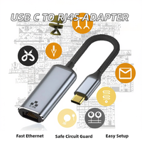 Nuevo 3,1 USB C RJ45 2,5 Gigabit Ethernet adaptador 2500MBps Cable adaptador de red LAN de alta velocidad sin instalación de controlador