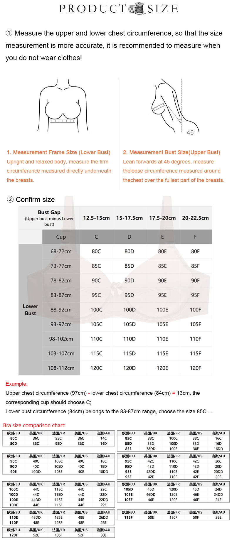 Taglie Forti Taglia Reggiseno 42d Ingrosso 36 38 40 42 44 46 52 CDEF Grandi  Tette