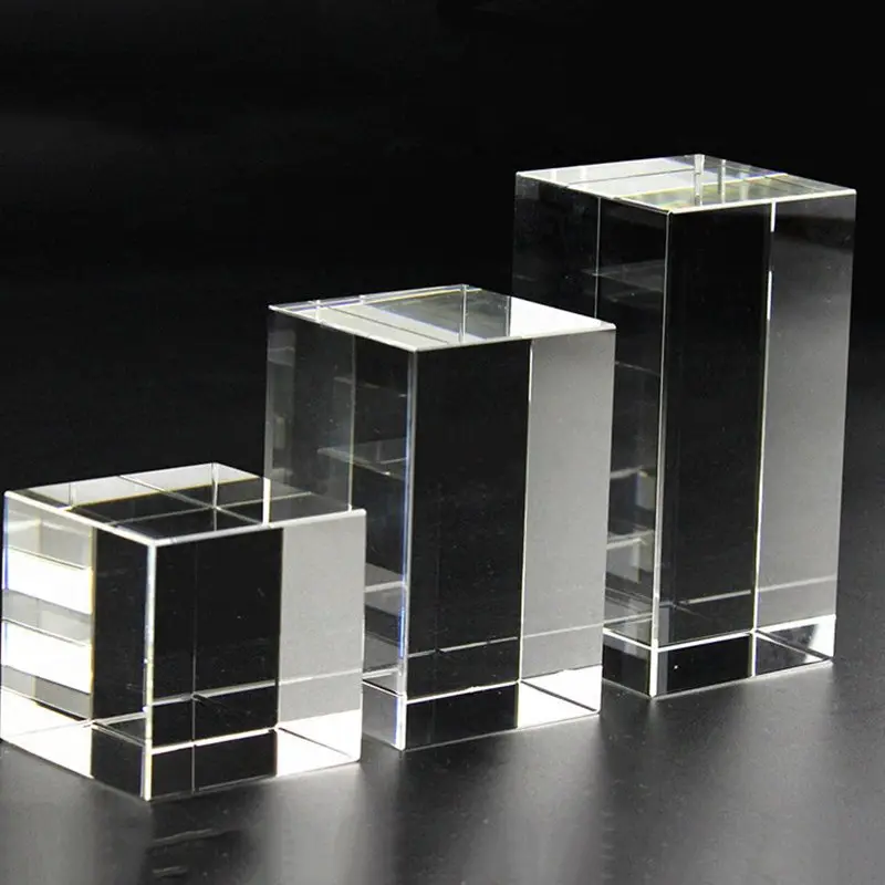 Bloco de cubo de cristal vazio, de alta qualidade para gravação a laser etch
