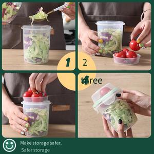 Ciotola a doppio strato con coperchio e cucchiaio, pronta per la colazione, per insalata di frutta e verdura, contenitore per Overnight Oats - Product Image 5