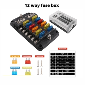 Bloque de Fusibles de 6/12 Vías BH-6PDF/12PDF con LED y Terminal Negativo - para Modificaciones de Automóviles, Camiones y Autocaravanas - Product Image 6