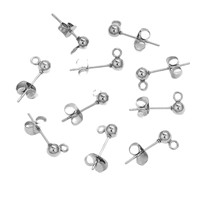 Perles en acier inoxydable 316L, aiguilles de soudure, tiges de boucles d'oreilles, petites clous d'oreilles, accessoires de bijoux faits à la main en or 18 carats pour boucles d'oreilles DIY