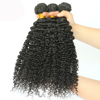 Mèches mongoles naturelles crépues et bouclées pour femmes noires 3B3C, Afro, trame de cheveux, 100g, noir naturel