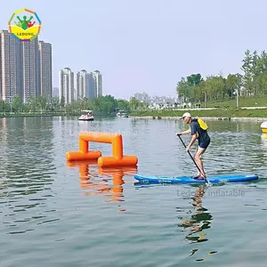 户外海湖水上公园充气冲浪板桨板带浮动浮标拱门趣味迷你游戏SUP
