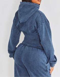 Set di <span class=keywords><strong>Jogger</strong></span> <span class=keywords><strong>donna</strong></span> con logo personalizzato 2 pezzi Set di pantaloni sportivi da ginnastica Unisex tuta con cappuccio <span class=keywords><strong>Oversize</strong></span> - Product Image 5