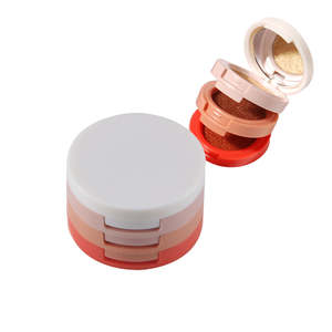 Venta de fábrica Logotipo personalizado 3 en 1 Paleta de maquillaje multifunción Aligeramiento DE LA PIEL Resaltador Contorno Blush Paleta de polvos prensados - Product Image 4