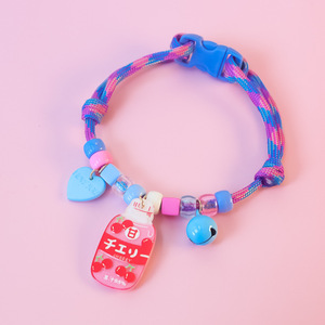 Verstelbare Polyester Hond Hond Halsband Zachte Siliconen Bee Cola Gevlochten Ketting Kleine Grote Maten Cross-Border Love Lint - Product Image 6