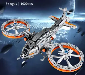 City High-Tech Spaceship Battleship Starship Aircraft Building Block Falcon Starfighter Helicopter Bricks Toys For Children Gift