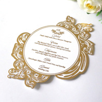 Tarjetas de Menú de Boda de Lujo Decorativas y Elegantes, Cortadas con Láser en Oro Personalizadas, y Tarjetas de Menú Doradas Cortadas con Láser Personalizadas