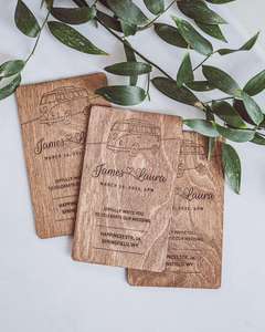 Carte d'<span class=keywords><strong>invitation</strong></span> de mariage de pays en bois <span class=keywords><strong>Invitation</strong></span> de remise des diplômes Accessoires de mariage - Product Image 3