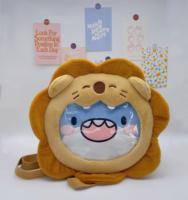 Sac à dos en peluche tête de lion requin de 8 pouces en coton PP de haute qualité, personnalisable en usine, cadeau pour filles, idéal pour les fêtes, vente en gros