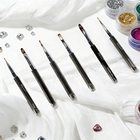 Pinceau à ongles magnétique BQAN avec base métallique, stylo liner, manche en alliage d'aluminium, pinceau de précision pour le dessin, outil de manucure pour gel UV