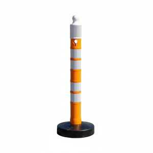 Yellow Delineator Post with Buoy 4 Reflective Sides 120 X 11 cm PE Material for Roadway & Traffic Safety - Product Image 2
