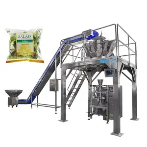 Vertical 14 heads Weighing Filling Packaging Mix Salad Vegetable Broccoli Pillow Bag Packing Machine