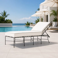 Chaise longue de luxe réglable pour patio, en métal forgé de qualité professionnelle, pour l'extérieur