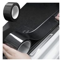 Protectores de Borde de Puerta de Coche, Protector de Umbral de Puerta, Película de Vinilo para Envolver Coches con Fibra de Carbono 5D, Película Protectora para Umbral de Puerta de Coche