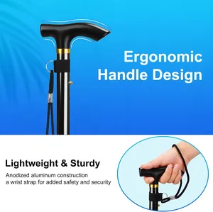 Vente chaude et bon marché Canne <span class=keywords><strong>de</strong></span> <span class=keywords><strong>marche</strong></span> Bâtons en aluminium Bâton <span class=keywords><strong>de</strong></span> <span class=keywords><strong>marche</strong></span> <span class=keywords><strong>de</strong></span> randonnée Béquilles âgées légères et pliables - Product Image 4