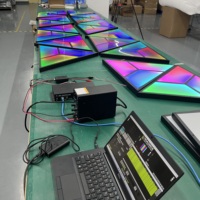 Luz DMX programable de 24 V CC de fábrica, panel de luz DMX cuadrado a todo color, luces cuadradas para DJ
