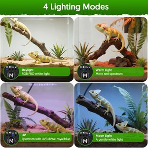 Profession elle DC 24W UVB Reptilien leuchte LED Voll spektrum mit Auto Cycle Einstellbare Helligkeit und dimmbare Heiz lampe - Product Image 4