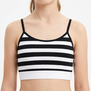 Comfort Fit Soft Breathable Skin Friendly Soutien-Gorge Women Full Coverage Wireless Seamless Brassiere Stripe Training Bra